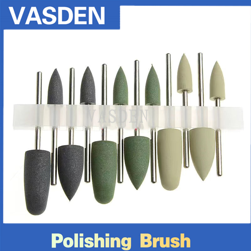 12pcs/Kit Dental Polishing Stone Diamond Burs Hidden Resin Polish Base Silicone Polisher HP for Low Speed Handpiece