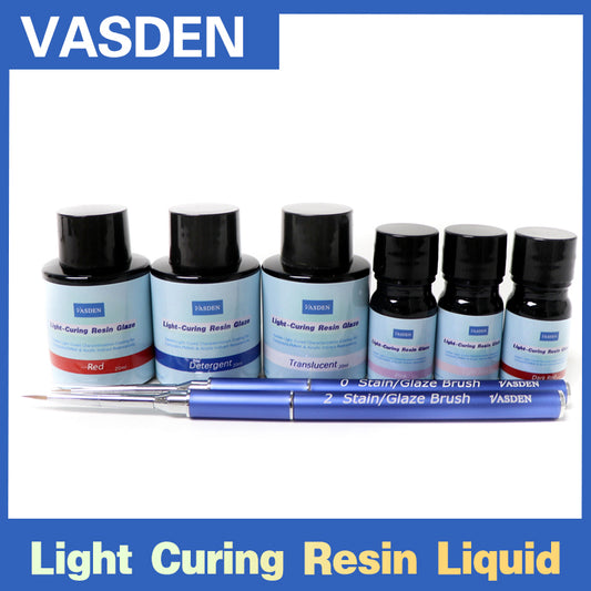 VASDEN light curing resin glaze liquid pink set PMMA dyeing liquid