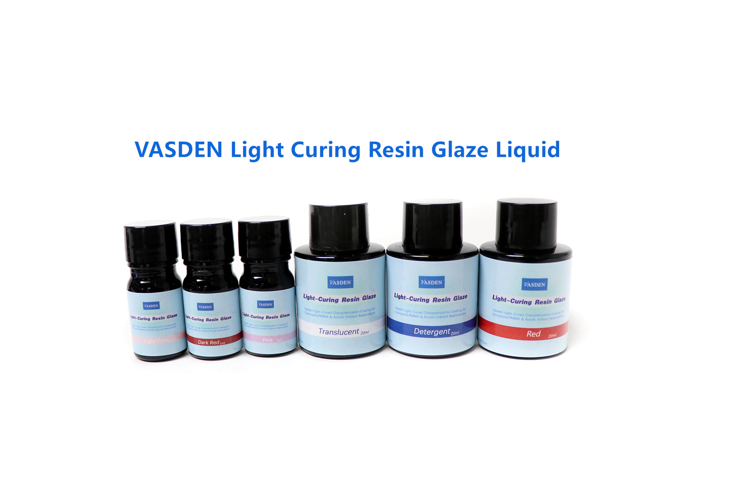 VASDEN light curing resin glaze liquid pink set PMMA dyeing liquid