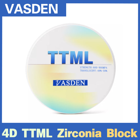 Vasden TT-ML Super high translucent zirconium block aesthetic veneer dental lab multilayer color zircon