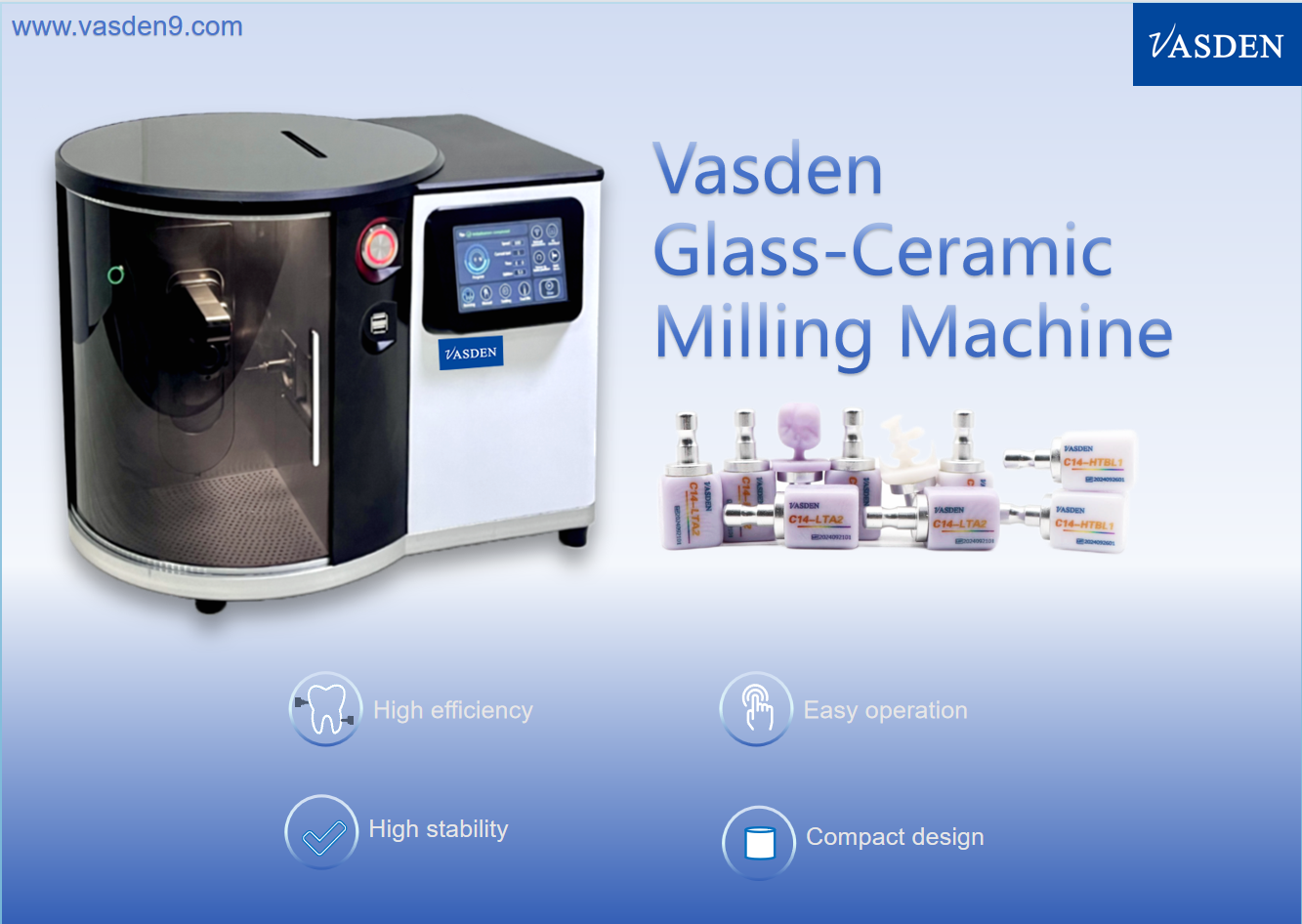 VAS-350D Glass Ceramic Milling Machine Dental CADCAM Lithium Disilicate Cutting Equipment