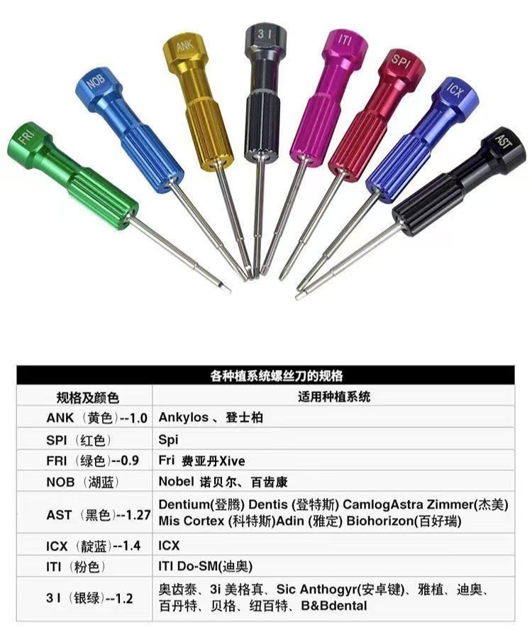 Dental Oral Implants Planting Screwdriver Set (8pcs)