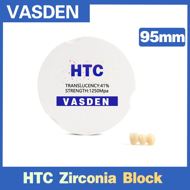 Vasden HT Preshaded 95mm Zirconia Blocks Used for crown and bridge 16 color and BL color zirconium blocks