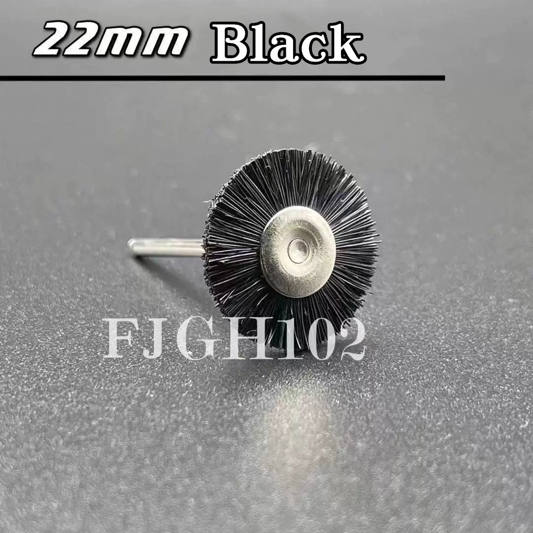 10Pcs Polishing Brush with Handle Wheel Dental Lab Laboratory bristle Goat Black Horse Hair Mix Rotary Tools Low Speed HP Shank Buff