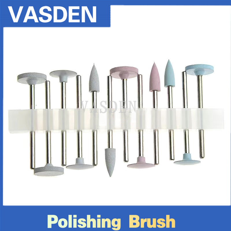 12pcs/Kit Dental Polishing Stone Diamond Burs Hidden Resin Polish Base Silicone Polisher HP for Low Speed Handpiece